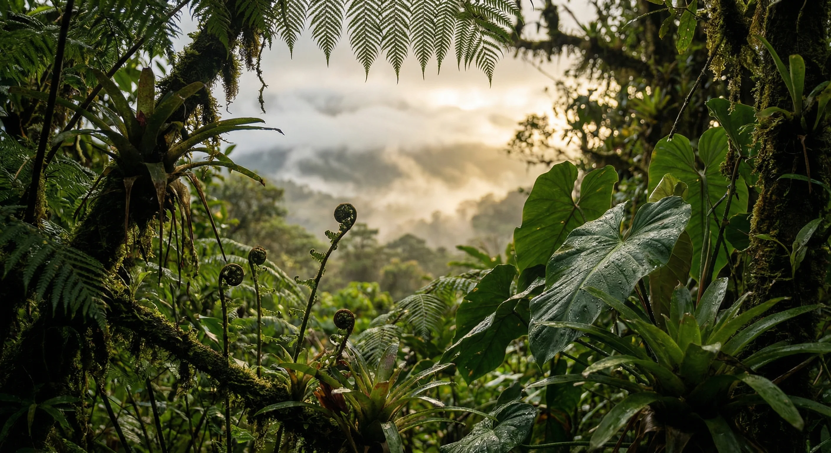 Marco de follaje tropical